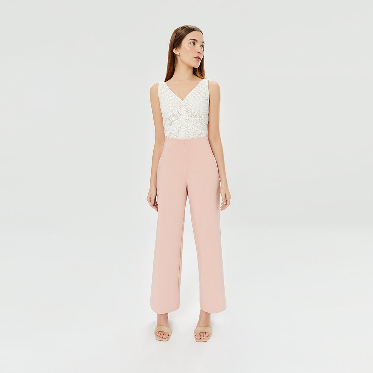 CAMILA VIALI - Camila Viali Pantalón Lunete Rosa Tiro Recto