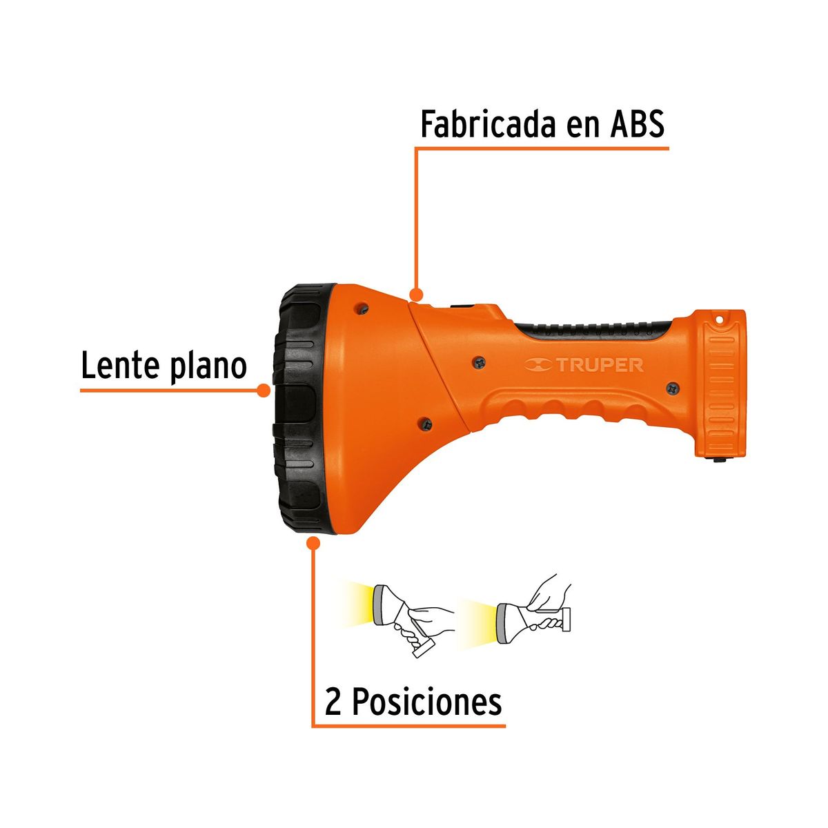 TRUPER - Linterna Recargable Led 150 Lumines  Con alcance 150 Mts