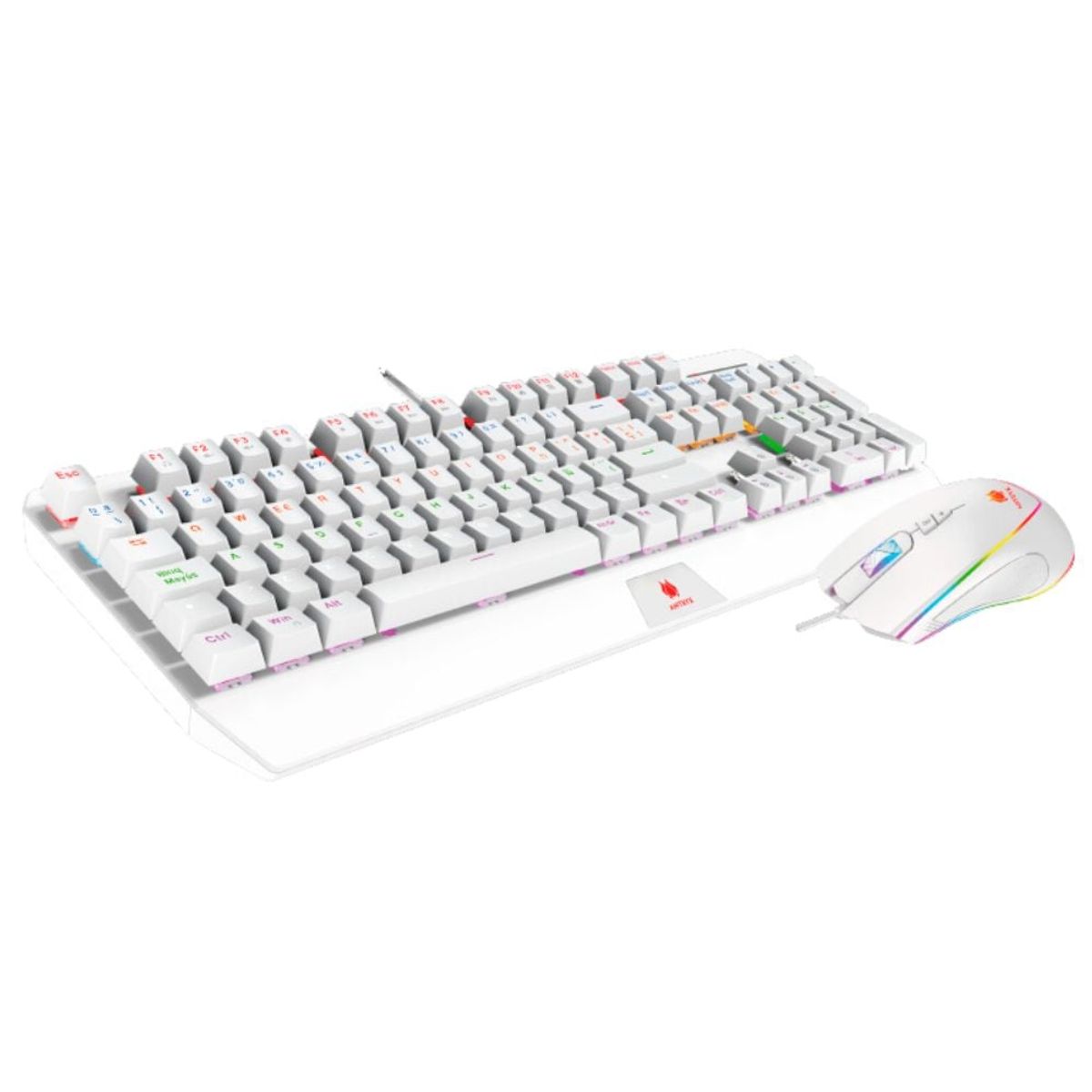 ANTRYX - Kit Antryx Teclado Mecánico y Mouse GC-5100 Blanco USB Switch Azul