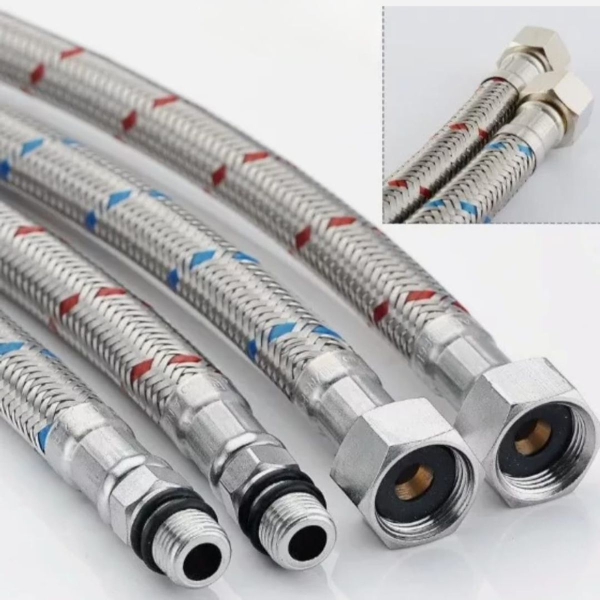 GENERICO - Juego de 2 Tubo de Abasto 50cm para Grifo Mezcladora Monocomando