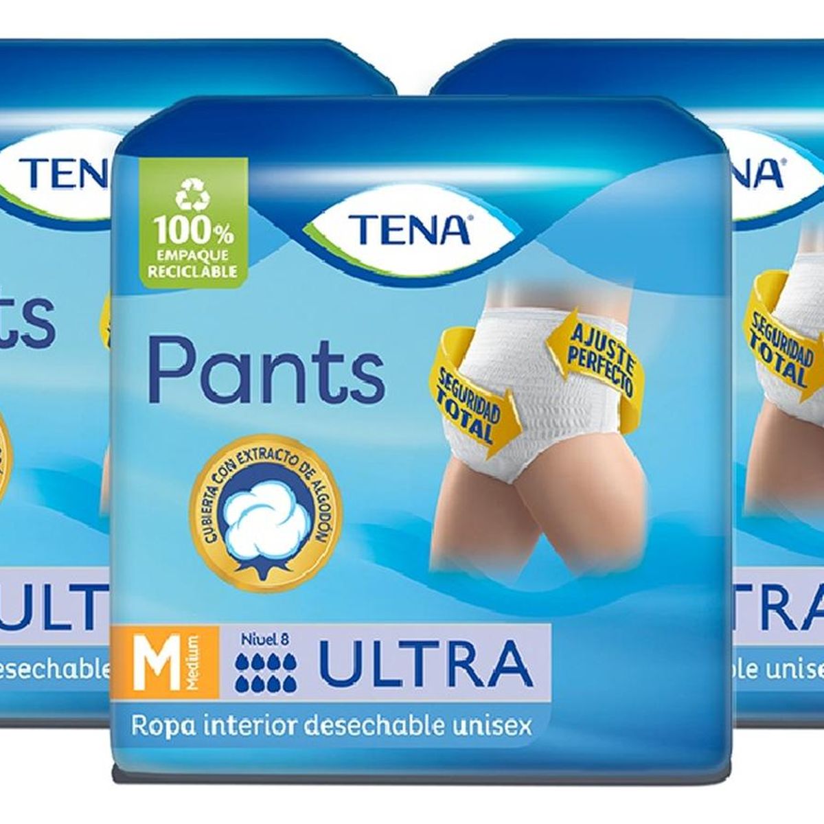 TENA - Ropa interior adultos tena pants ultra talla m 10un pack x3