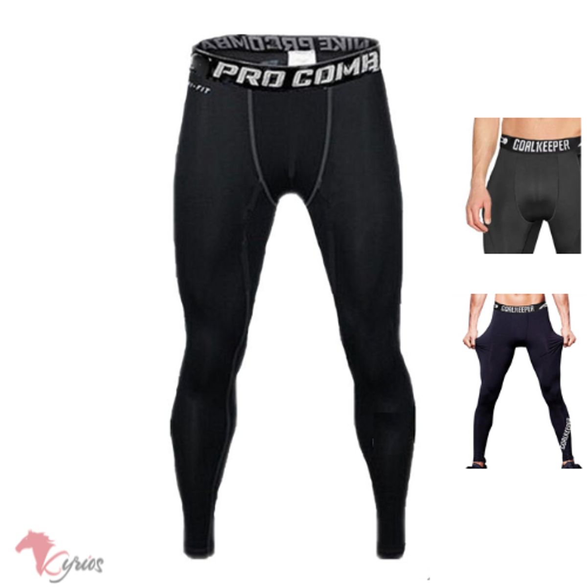GENERICO - pantalón licra leggin malla hombre negro