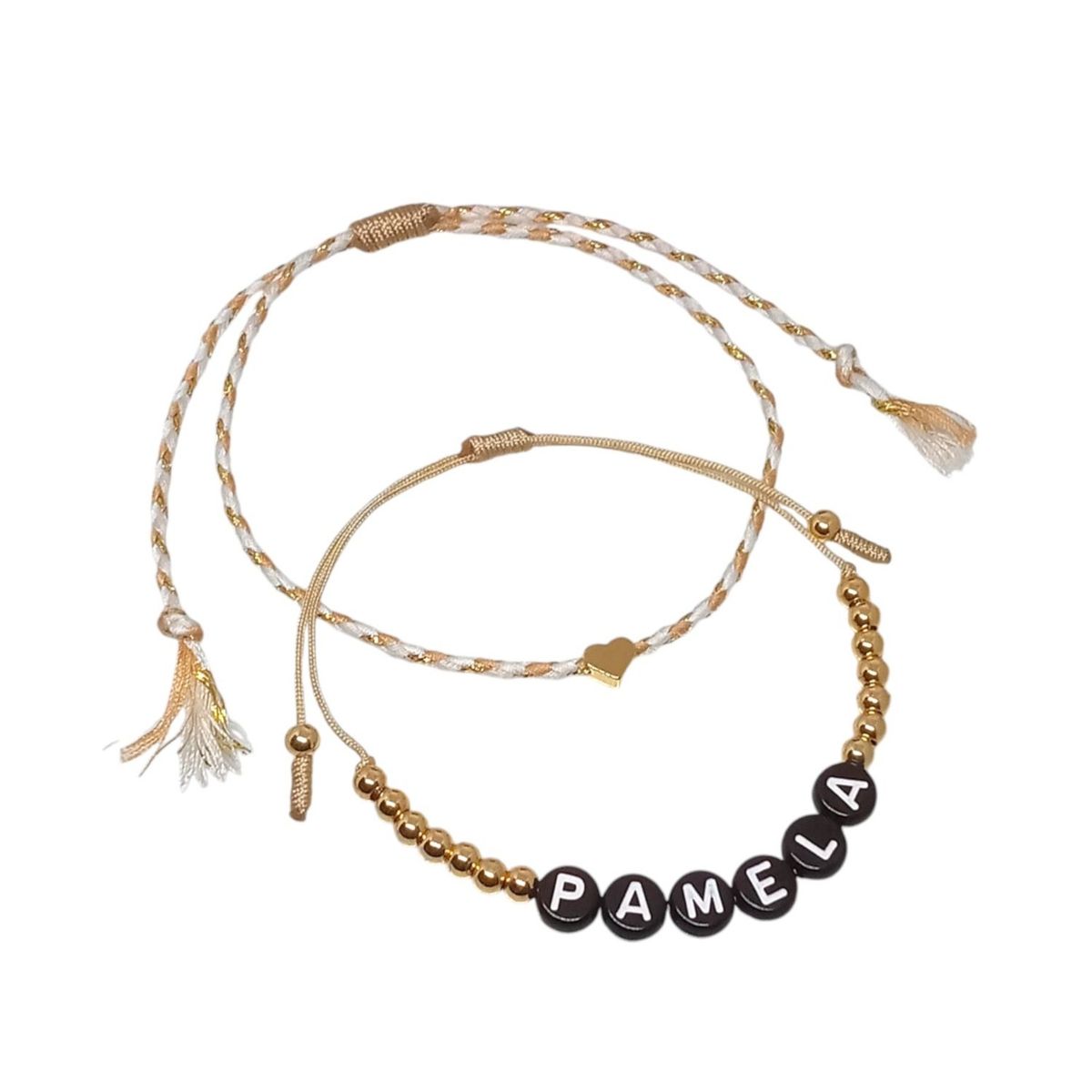 LUCYANA JOYAS Y ACCESORIOS - Set de Pulsera para Mujer Nombre Pamela y Corazón - Joyas Lucyana