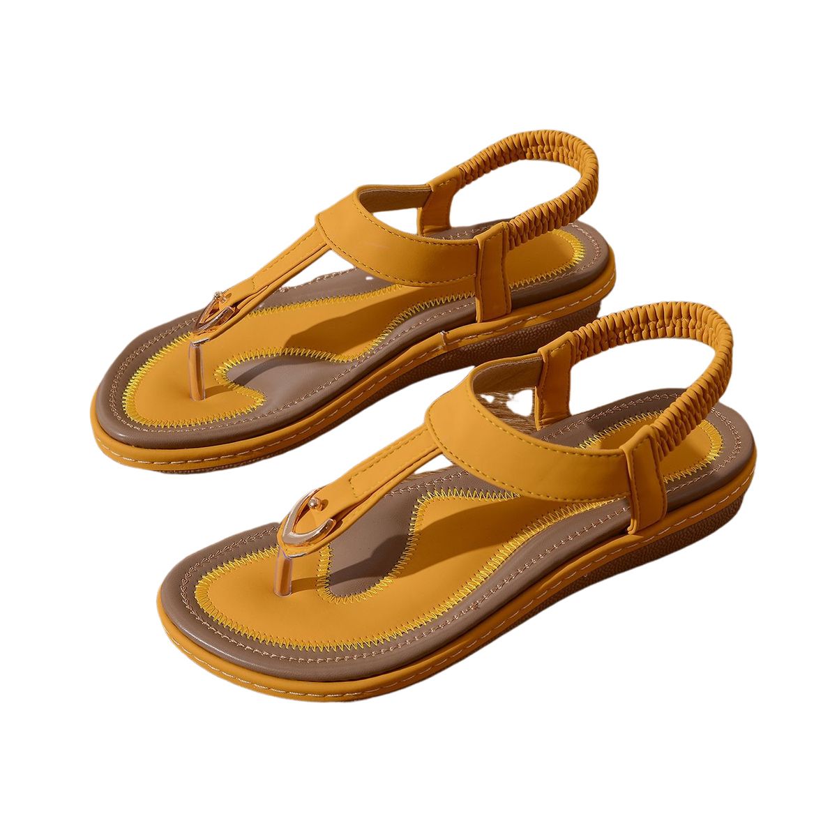 BLWOENS - Zapatos Sandalias de verano para mujeres Zapatilla - Amarillo