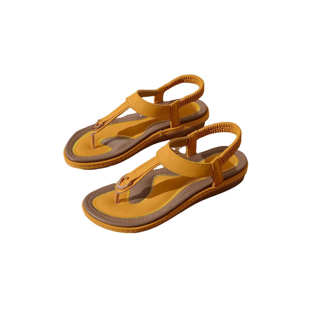 BLWOENS - Zapatos Sandalias de verano para mujeres Zapatilla - Amarillo