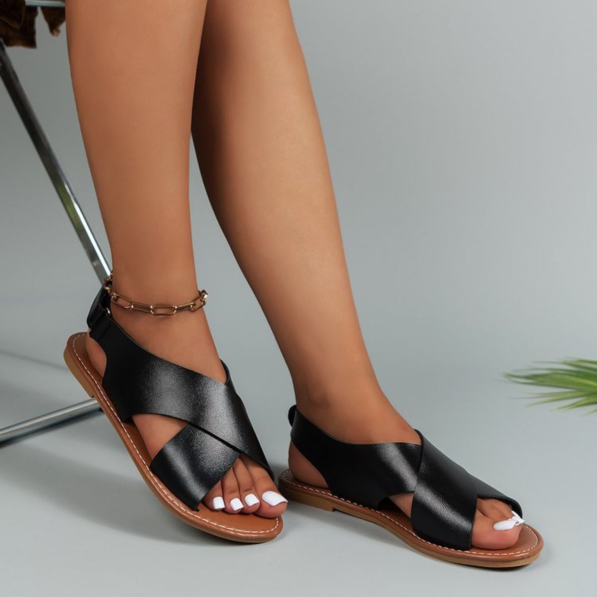 BLWOENS - Zapatos Sandalias de verano para mujeres Zapatilla - Negro