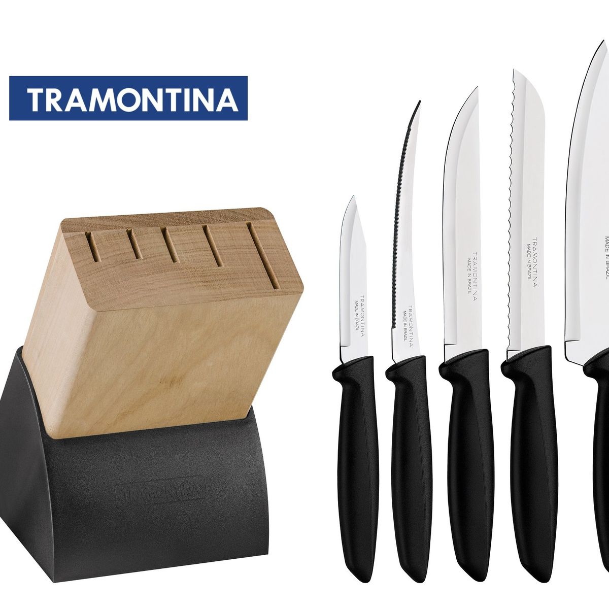 TRAMONTINA - Juego de Cuchillos Tramontina con Base