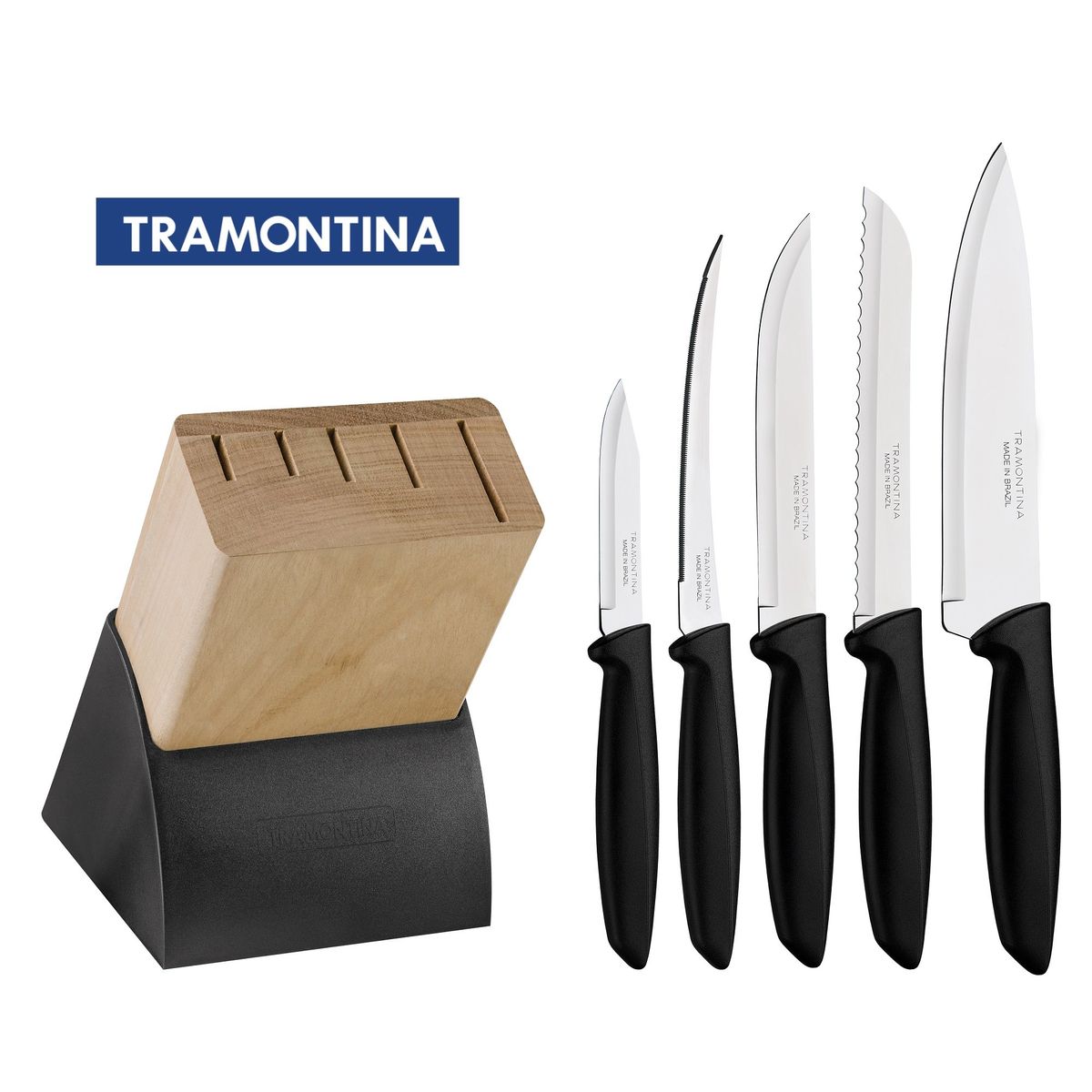 TRAMONTINA - Juego de Cuchillos Tramontina con Base