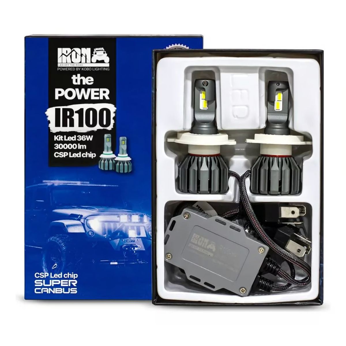 KOBO - Foco Led Iron Dakar IR100 H11 30.000 LUMENES Potente Premium