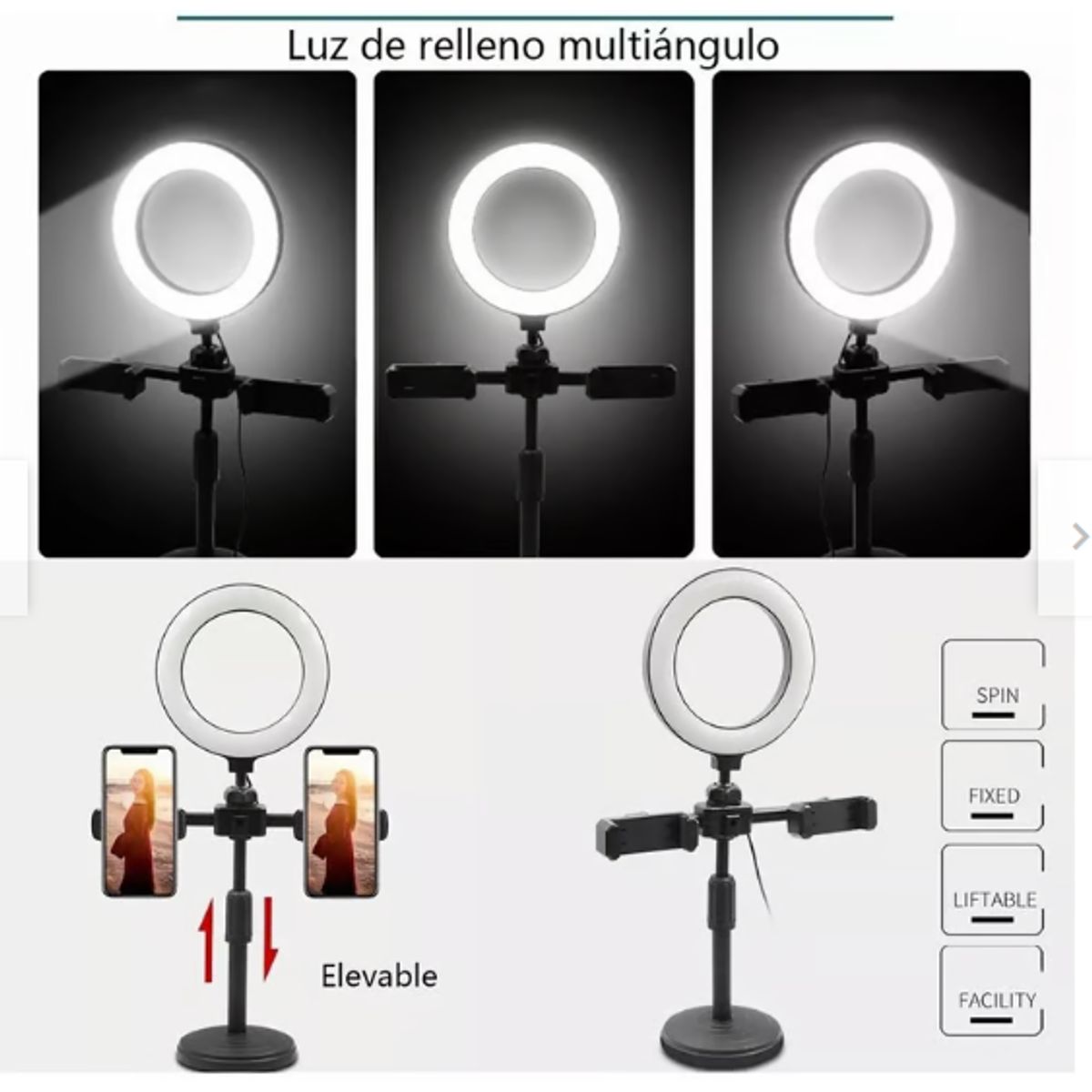 GENERICO - Aro de Luz Led con Holder y Parante
