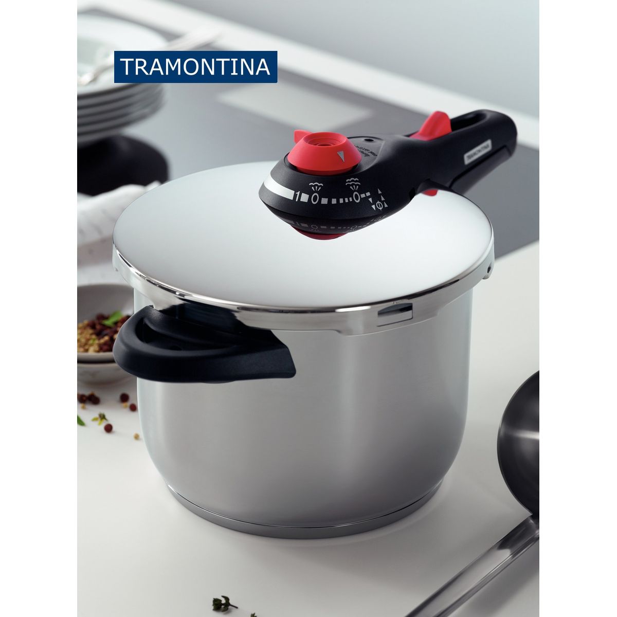 TRAMONTINA - Olla a presion TRAMONTINA ACERO INOXIDABLE