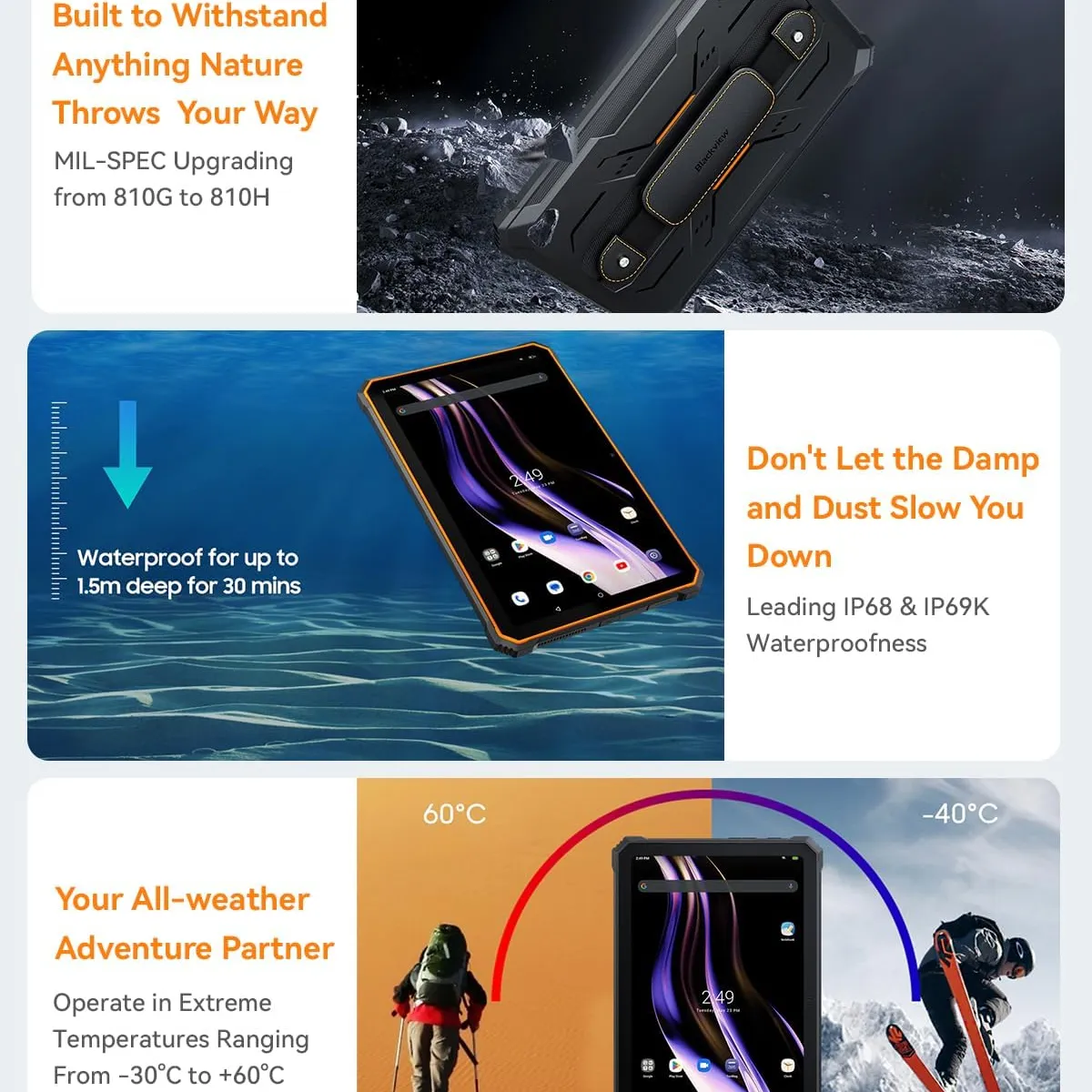 BLACKVIEW - Tableta blackview Active8 pro 16GB+256GB-Negro