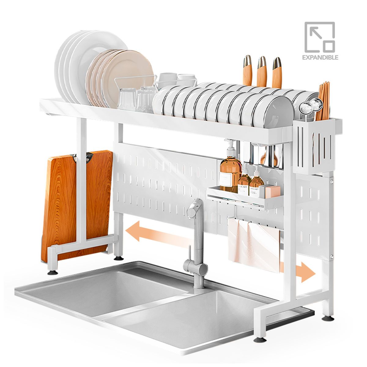 KELLER - Escurridor de Platos Expandible 54-88 cm de Acero EC7