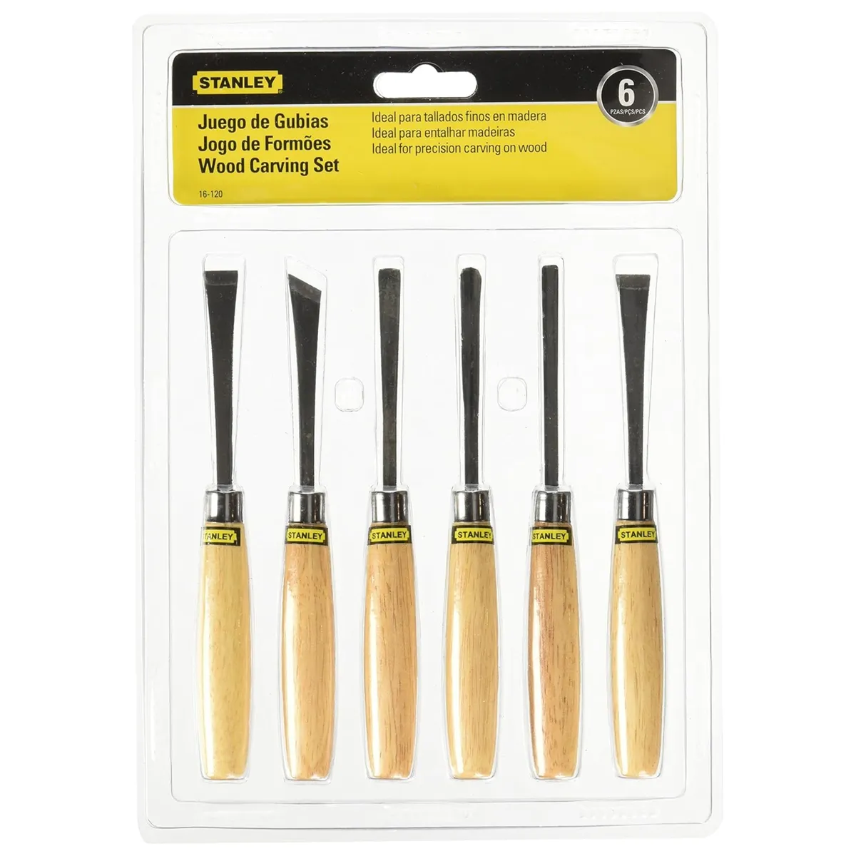 STANLEY - Formones para tallar Juego de 6 Gubias STANLEY