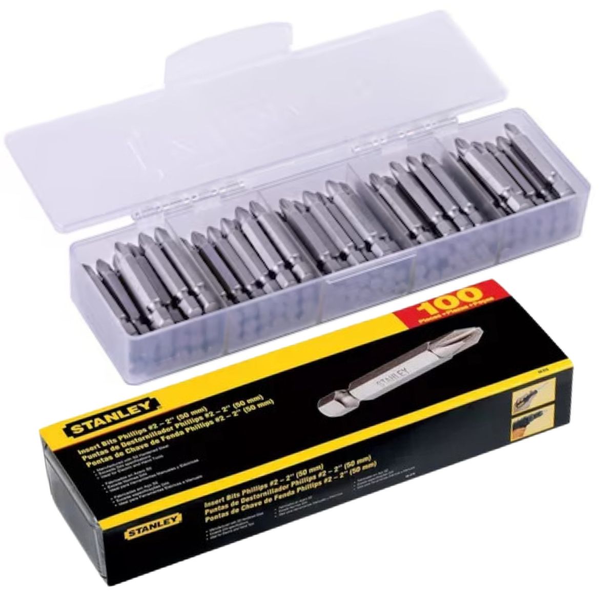 STANLEY - PUNTAS PARA  ATORNILLAR No.2 x 2" (50mm) 100 PIEZAS, STANLEY