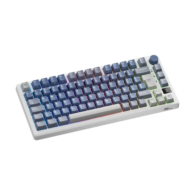 ROYAL KLUDGE - Teclado Mecánico Español Inalámbrico Rk Royal Kludge M75 Ocean Blue
