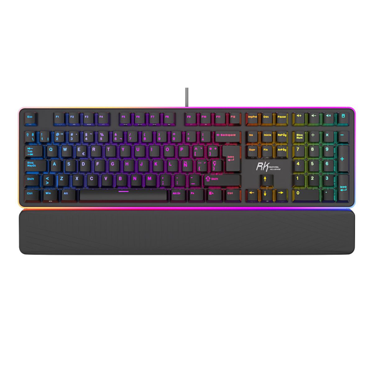 ROYAL KLUDGE - Teclado Mecánico Español RGB Rk918 Negro Rk Royal Kludge Red switch
