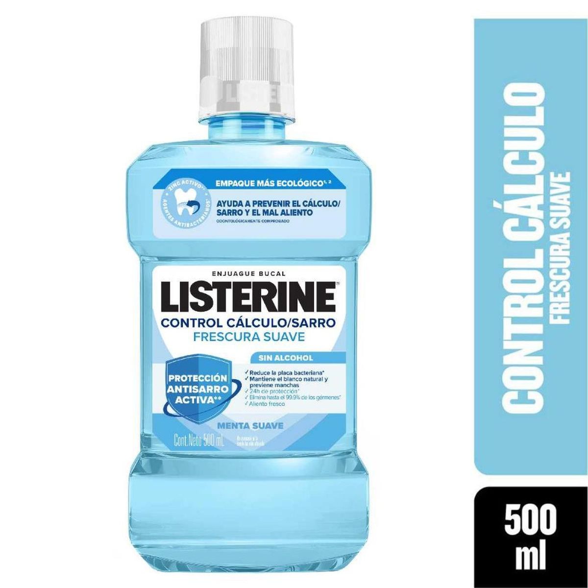 LISTERINE - Enjuague Bucal Listerine Control Sarro Zero Alcohol 500ml