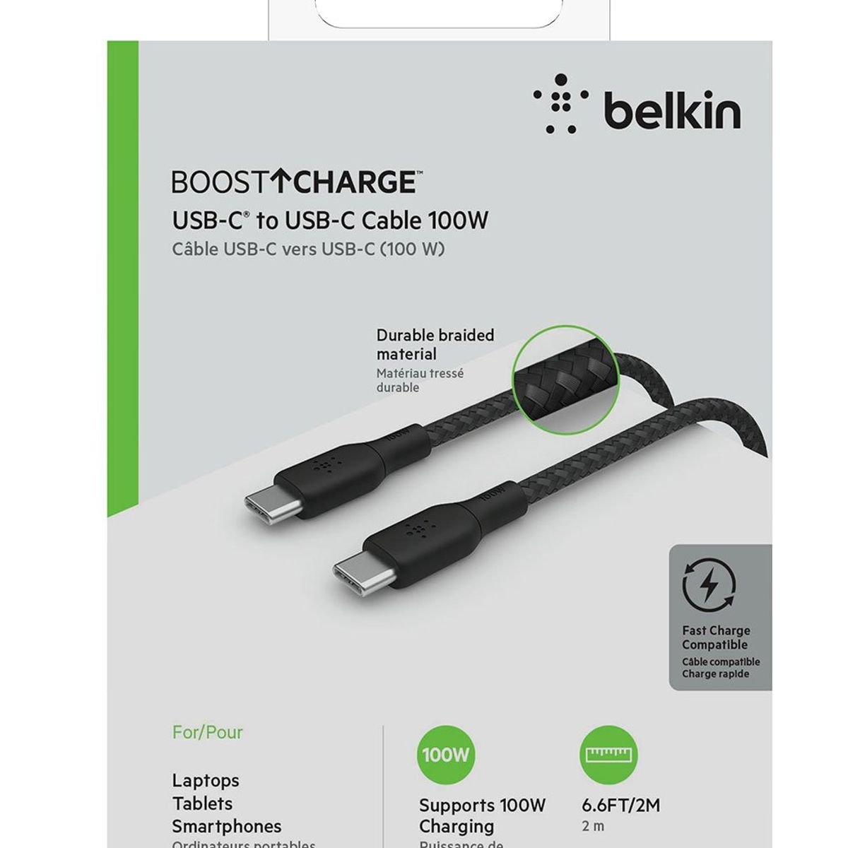 BELKIN - CABLE USB C POR AMBOS LADOS 100 W  BELKIN DE 2 METROS