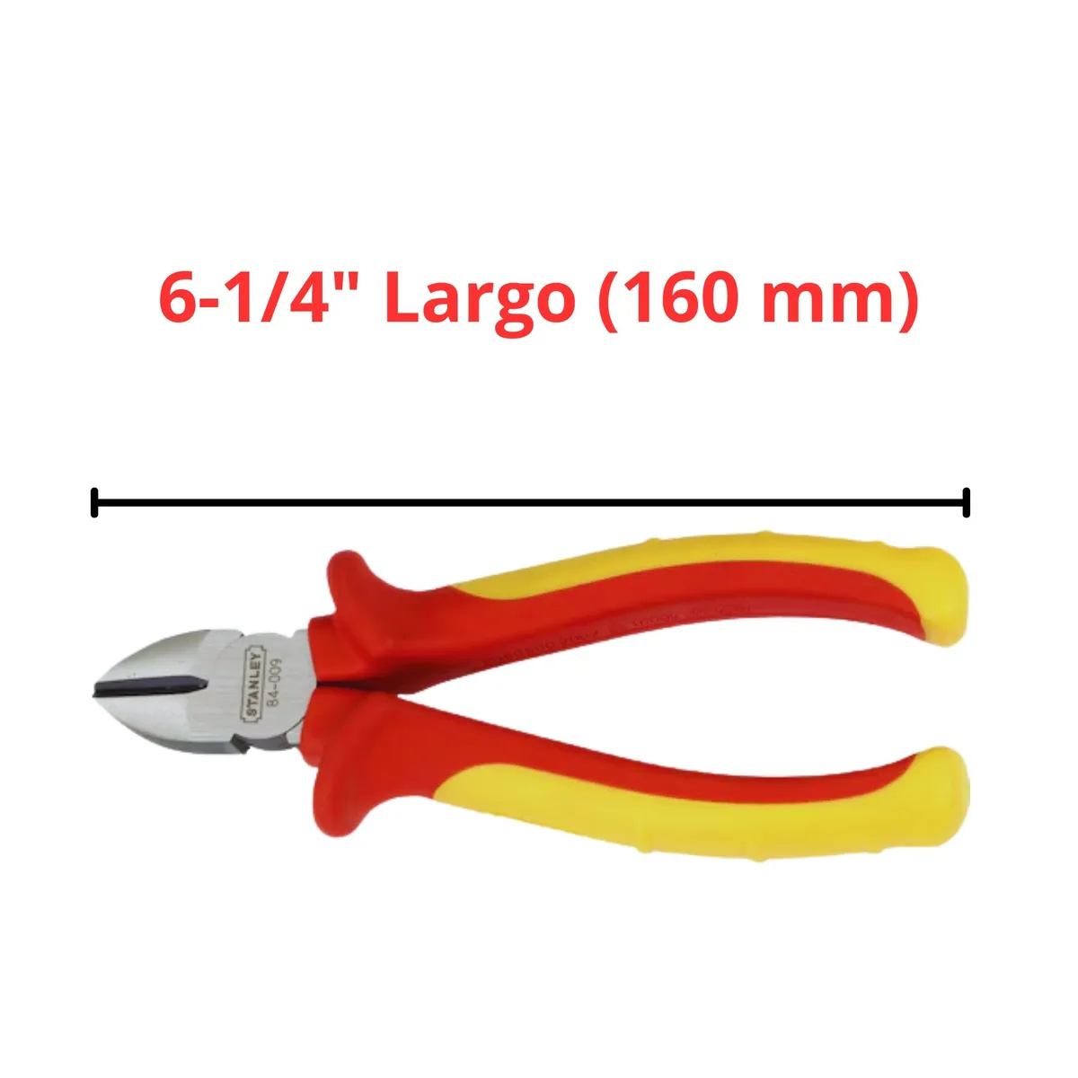 STANLEY - ALICATE DE CORTE DIELECTRICO 1000V 6-14 Largo 160 mm STANLEY