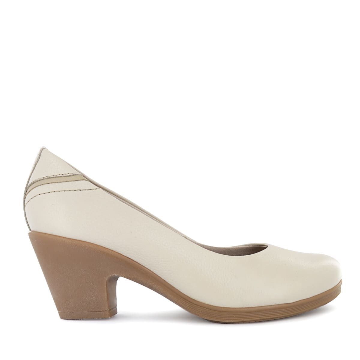 ECCO - Zapatos de Vestir PumpReina Mujer Ecco Natalie71 Marfil Cuero Natural