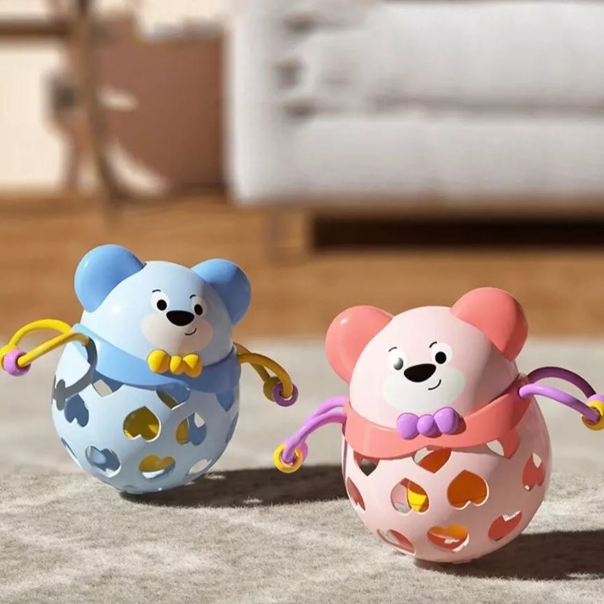 GENERICO - Sonaja porfiado para bebes - Oso rosa