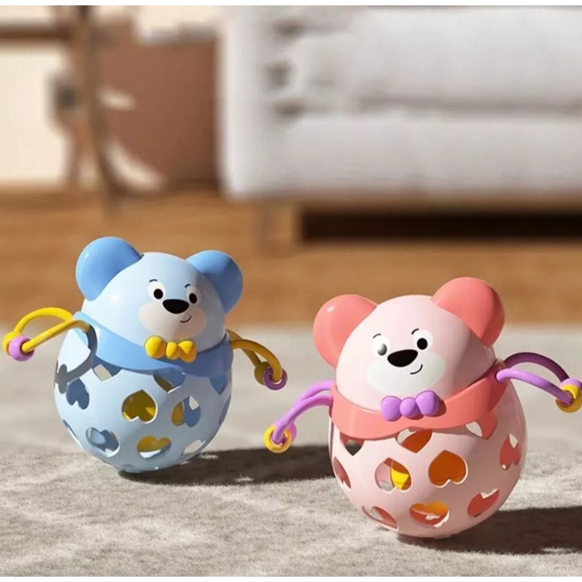 GENERICO - Sonaja porfiado para bebes - Oso rosa