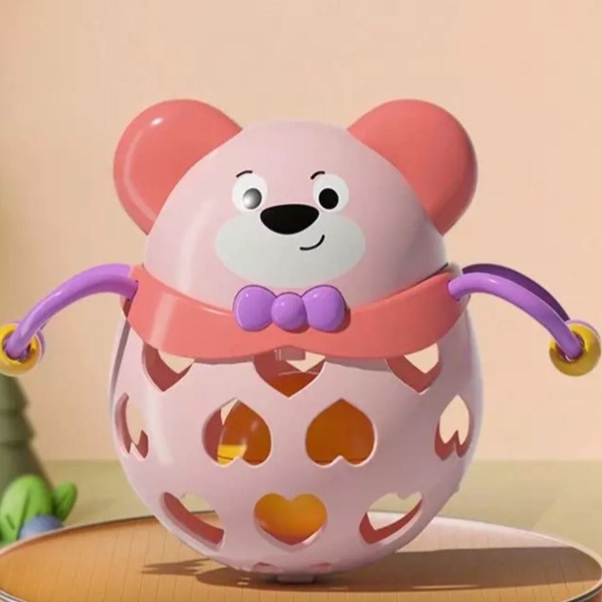 GENERICO - Sonaja porfiado para bebes - Oso rosa