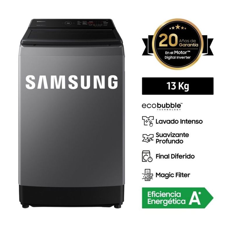 SAMSUNG - Lavadora Samsung Ecobubble 13KG WA13CG5441BDPE
