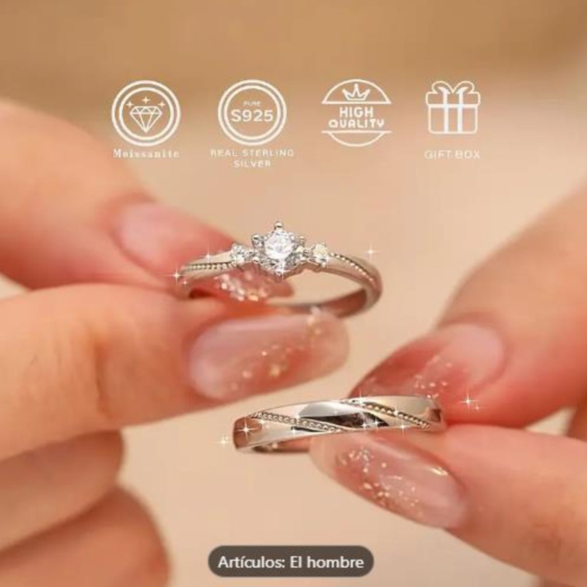 NO LOGO - Anillo Para Pareja Compromiso Promesa - Mi Otra Mitad