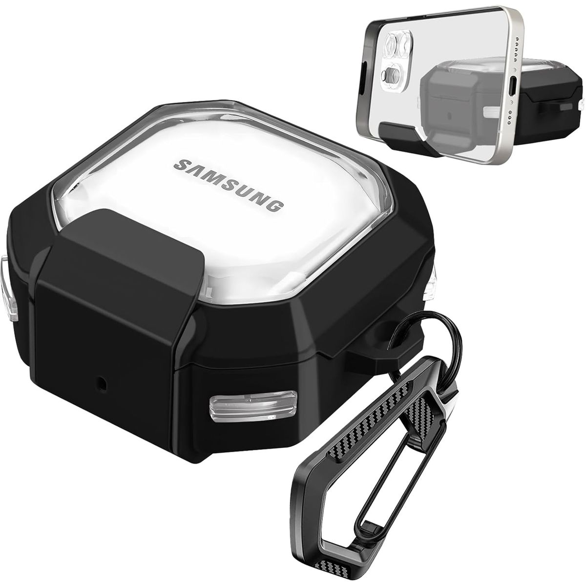 GENERICO - Funda transparente para Samsung Galaxy Buds FE - Negro