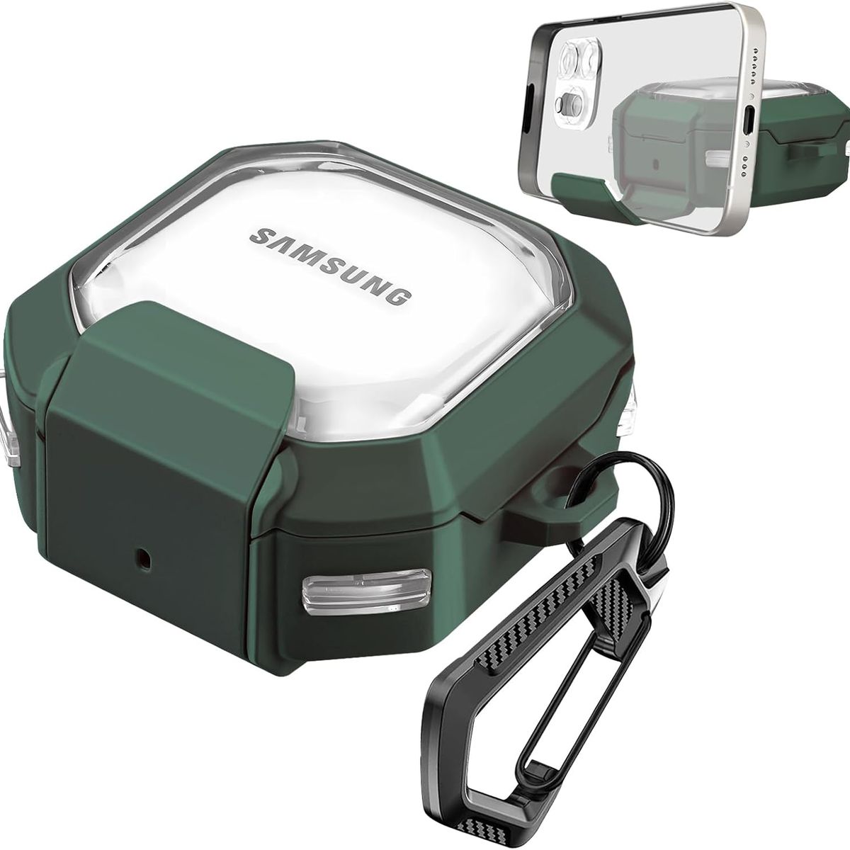 GENERICO - Funda transparente para Samsung Galaxy Buds FE - Verde