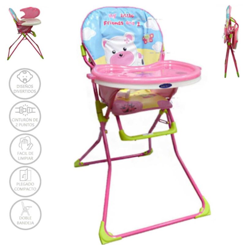 BABY KITS - Silla de Comer plegable Vectra ROSA
