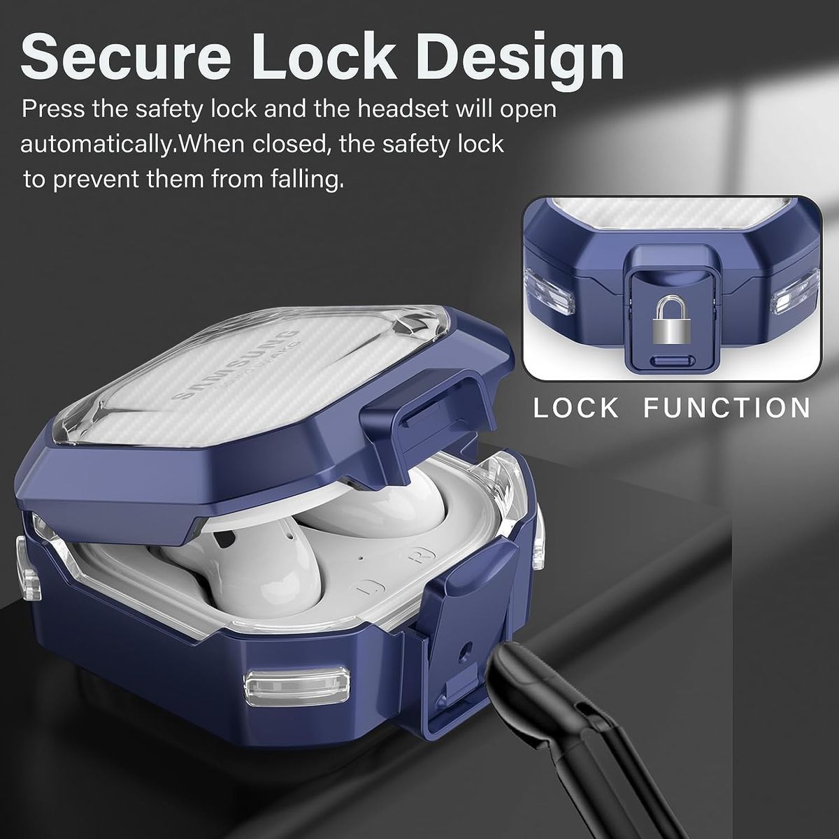 GENERICO - Funda transparente para Samsung Galaxy Buds FE - Azul