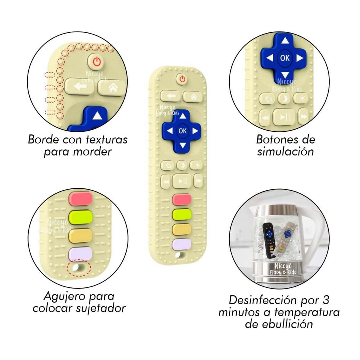 IMPORTADO MC - Mordedor con Forma de Control Remoto para Bebés Crema