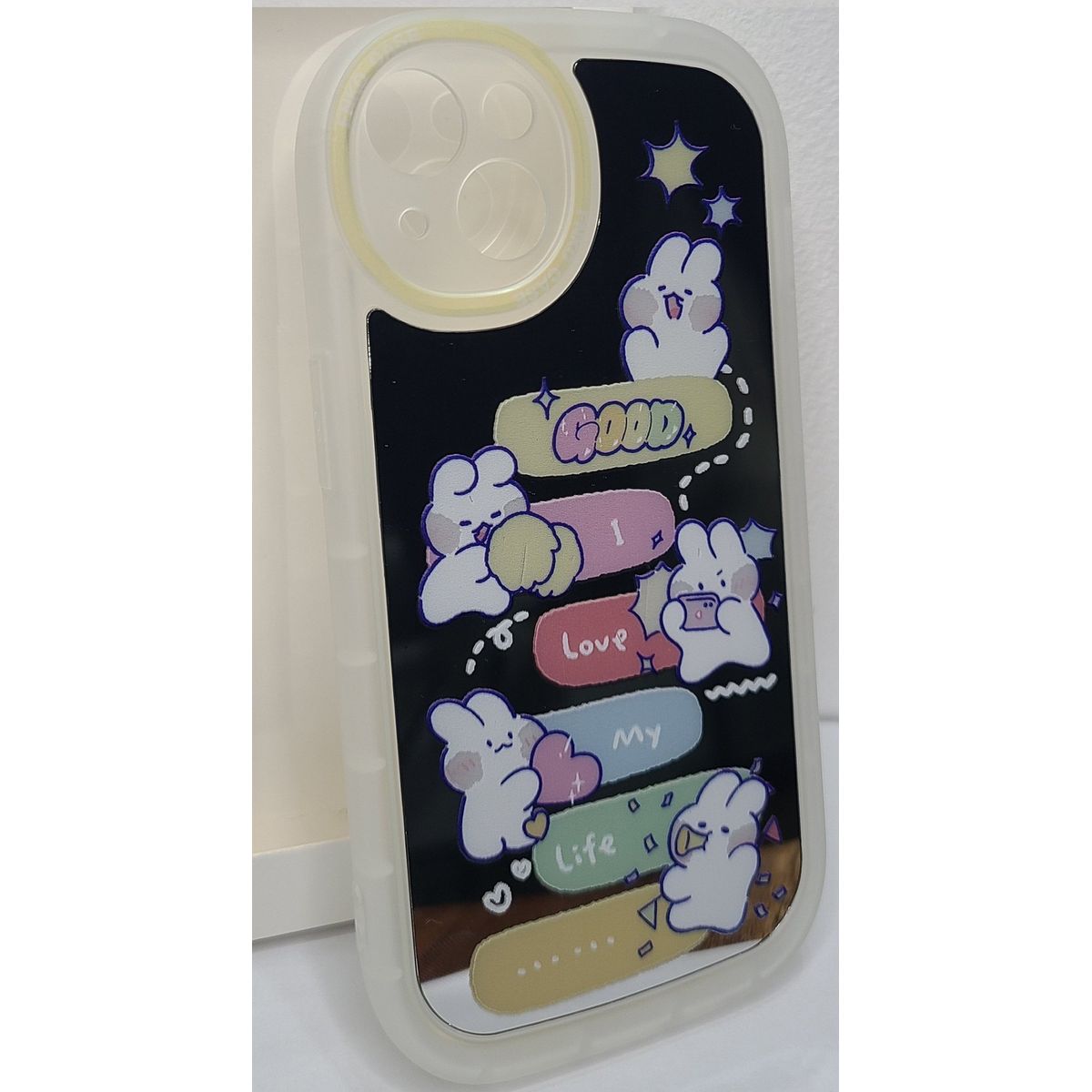 GENERICO - Case Tipo espejo de Silicona Kawaii de Conejos  para Iphone 13