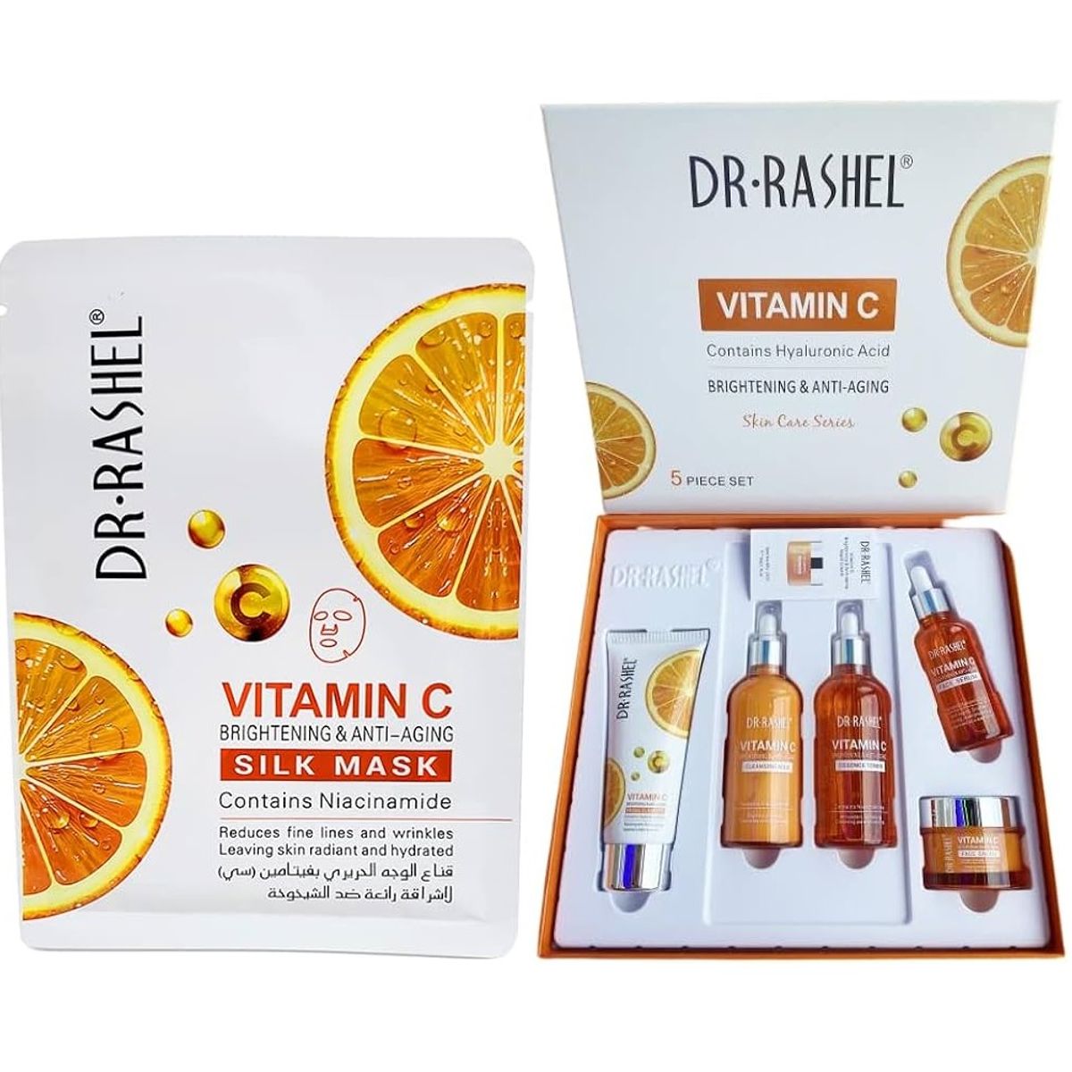 GENERICO - Set Cuidado Facial Antioxidante Vitamina C Dr Rashel 5Pzs