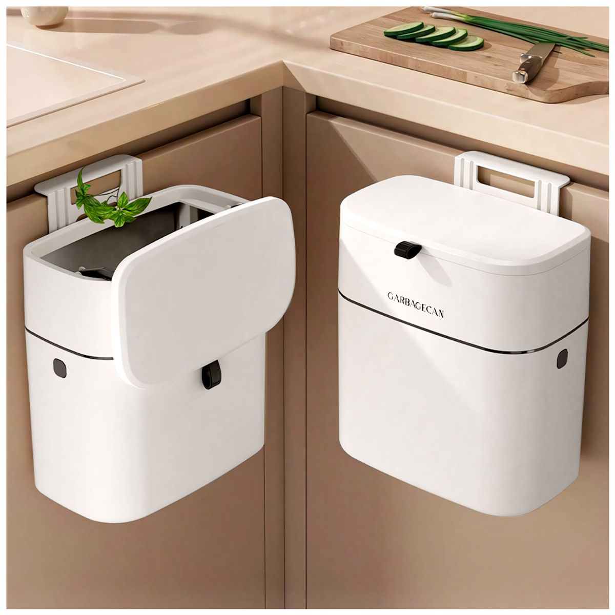 KELLER - Tacho de Basura Colgante con Tapa Elegante T96