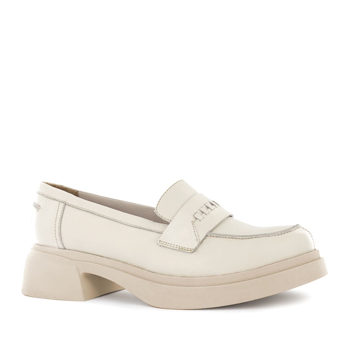 ECCO - Zapatos Mocasines Mujer Ecco Baya01 Marfil Cuero Natural