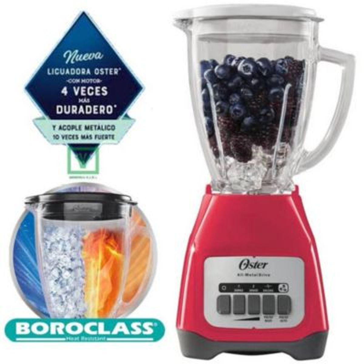 OSTER - Licuadora 2 Velocidades más Pulso Sandia 1.5 Lt.