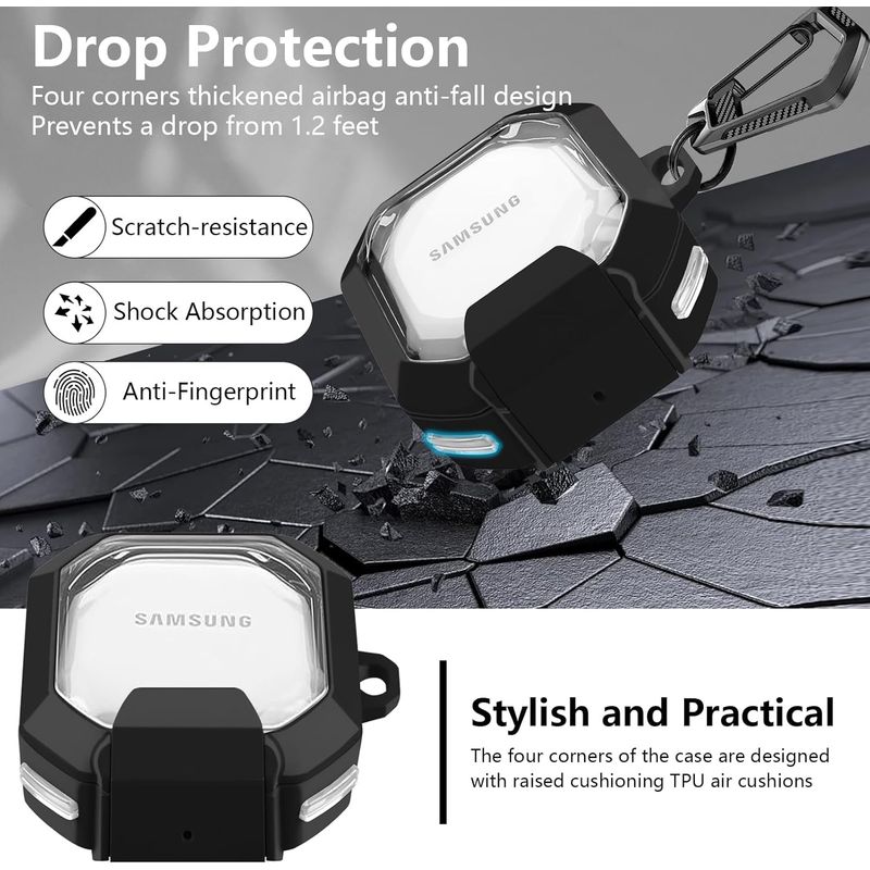 GENERICO - Funda transparente para Samsung Galaxy Buds 2 Pro - Negro