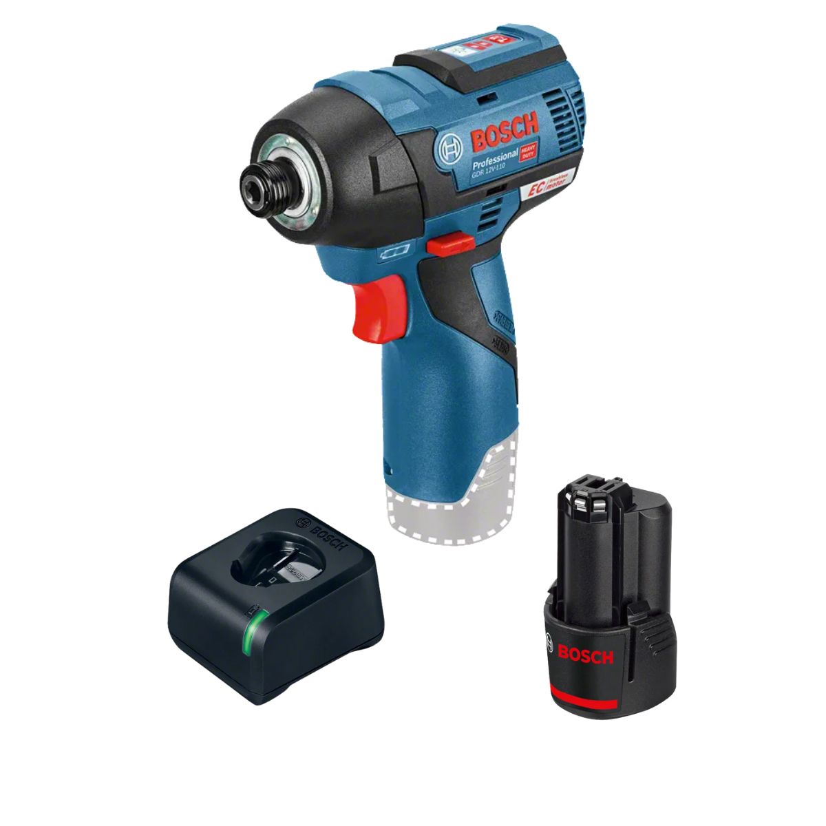 BOSCH - Llave De Impacto Inalámbrica GDR 12v-110 Bosch ¼ Batería y Cargador