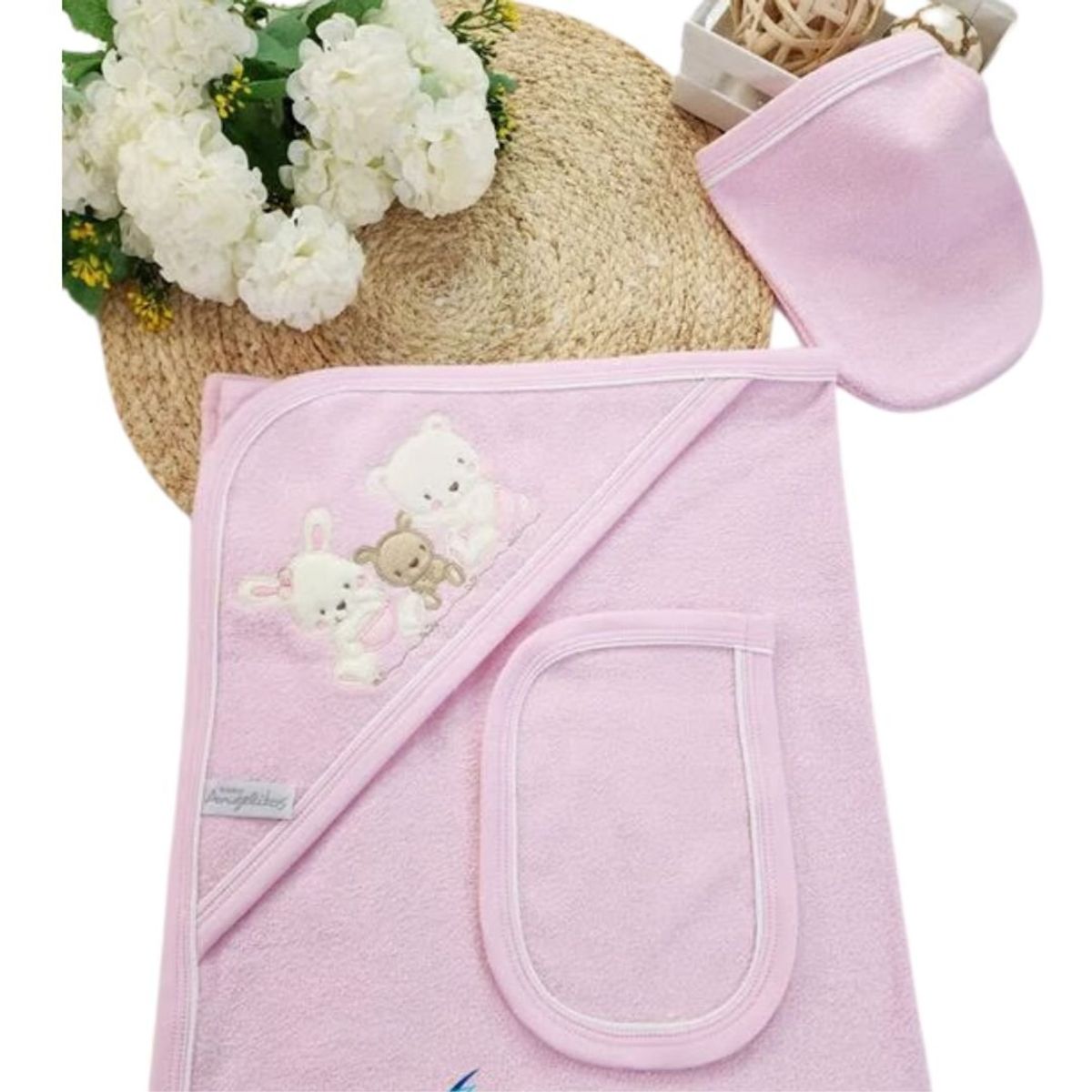 GENERICO - Toalla Con Capucha Para Bebe color Rosado