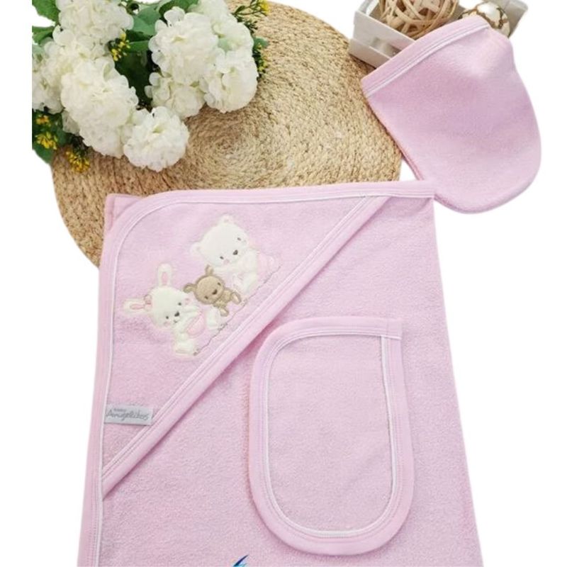 GENERICO - Toalla Con Capucha Para Bebe color Rosado