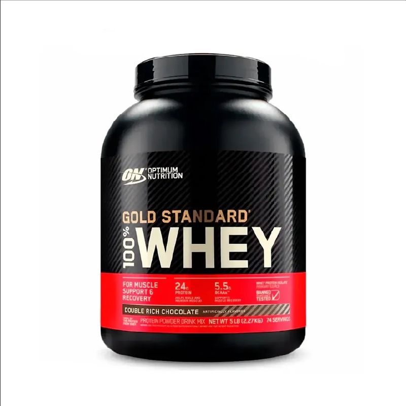 OPTIMUN NUTRITION - Proteína Gold Standard Whey 5lb - Optimum Nutrition - Double Rich Chocolate
