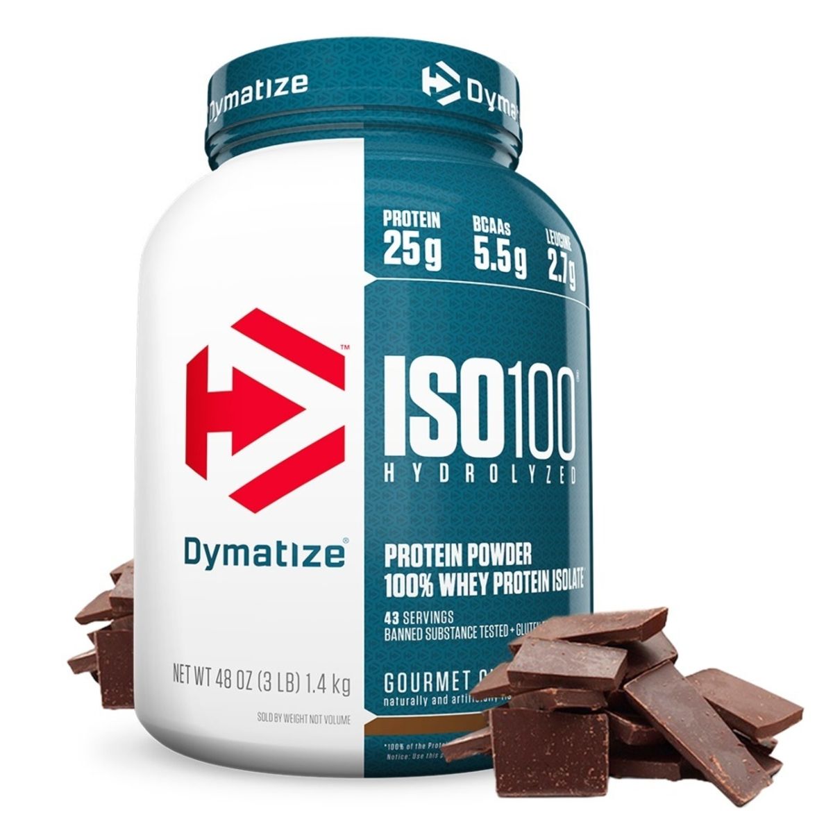 DYMATIZE - Proteína aislada ISO 100 3lb - Dymatize - Chocolate