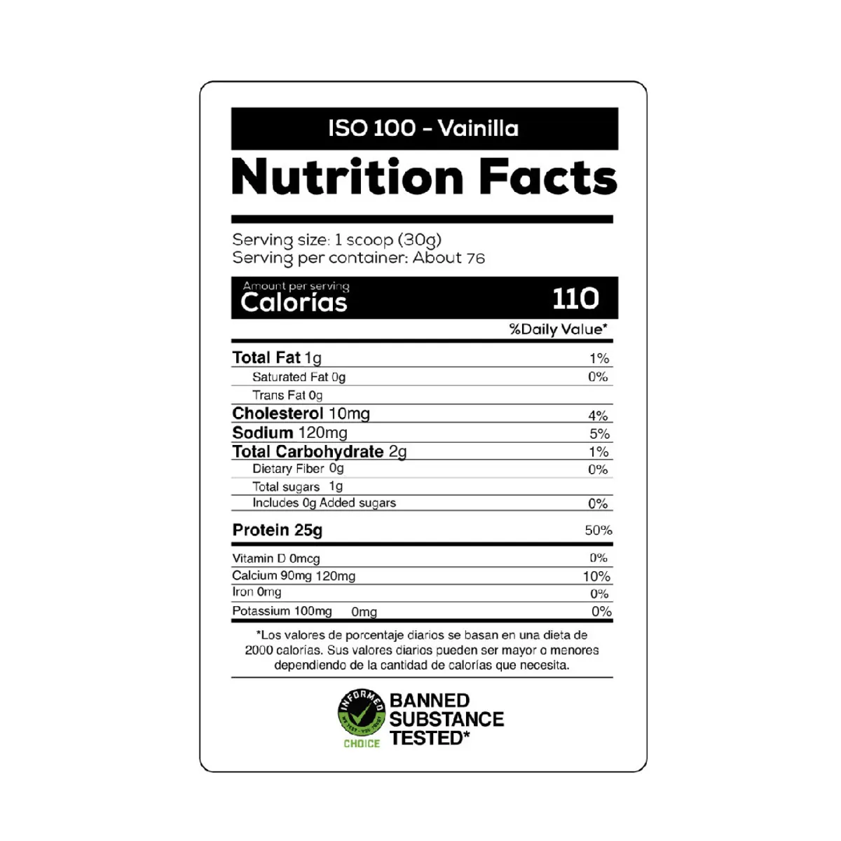 DYMATIZE - Proteína aislada ISO 100 5lb - Dymatize - Vainilla