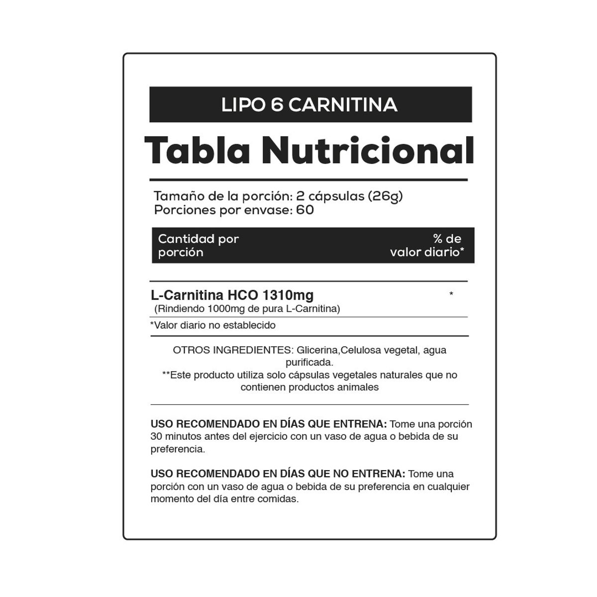 NUTREX RESEARCH - LIPO 6 CARNITINA 60 CAPSULAS - NUTREX