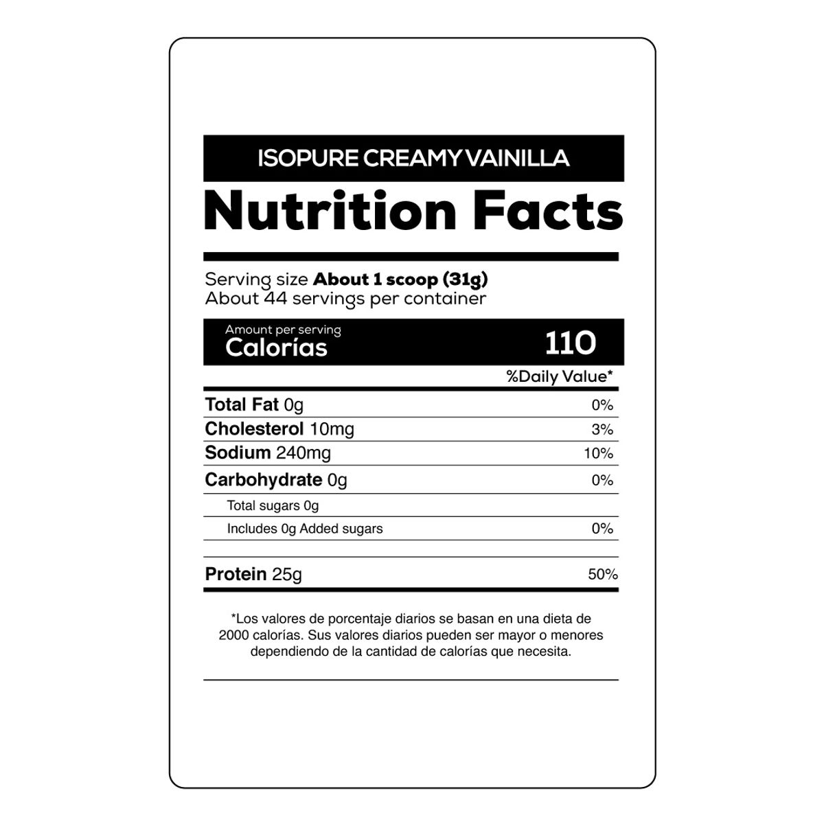 NATURE'S BEST - Proteína aislada Isopure 3lb zero carb vainilla