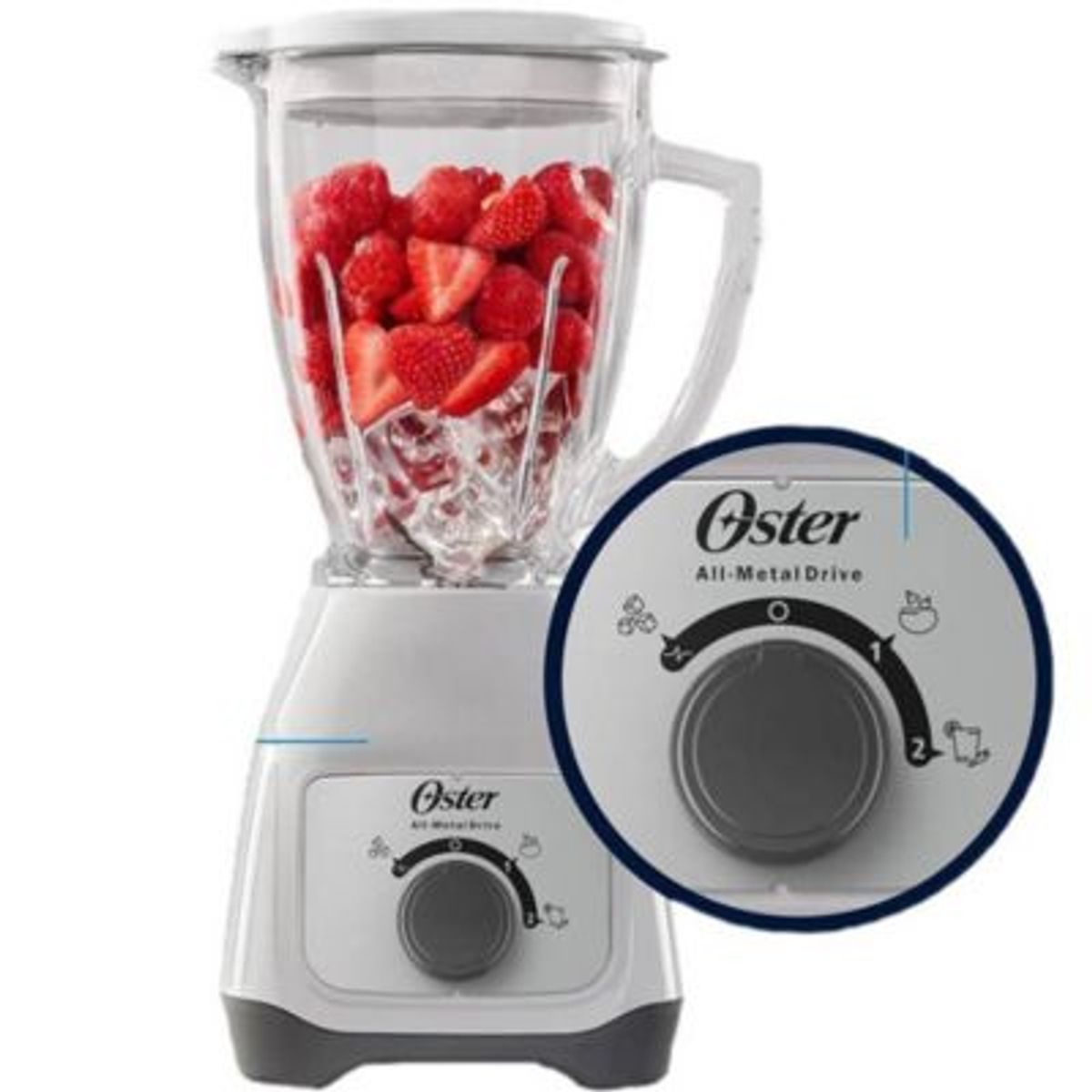 OSTER - Licuadora 2 Velocidades Tritura Hielo Blanco